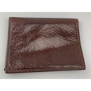Vintage YSL Yves Saint Laurent Wallet Card Holder Brown Leather Small